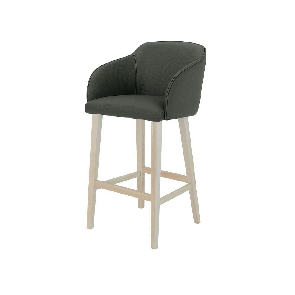 Scaun bar piele naturala BEJ | model CROCO